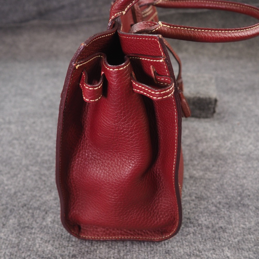 Dooney & Bourke City Barlow Satchel Burgundy Pebbled Leather Tassel Bag - Picture 8 of 16